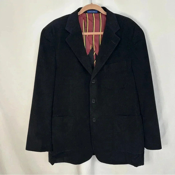T Harris London Coat Blazer Men's Size Large Black Formal Career Holiday - Picture 15 of 16